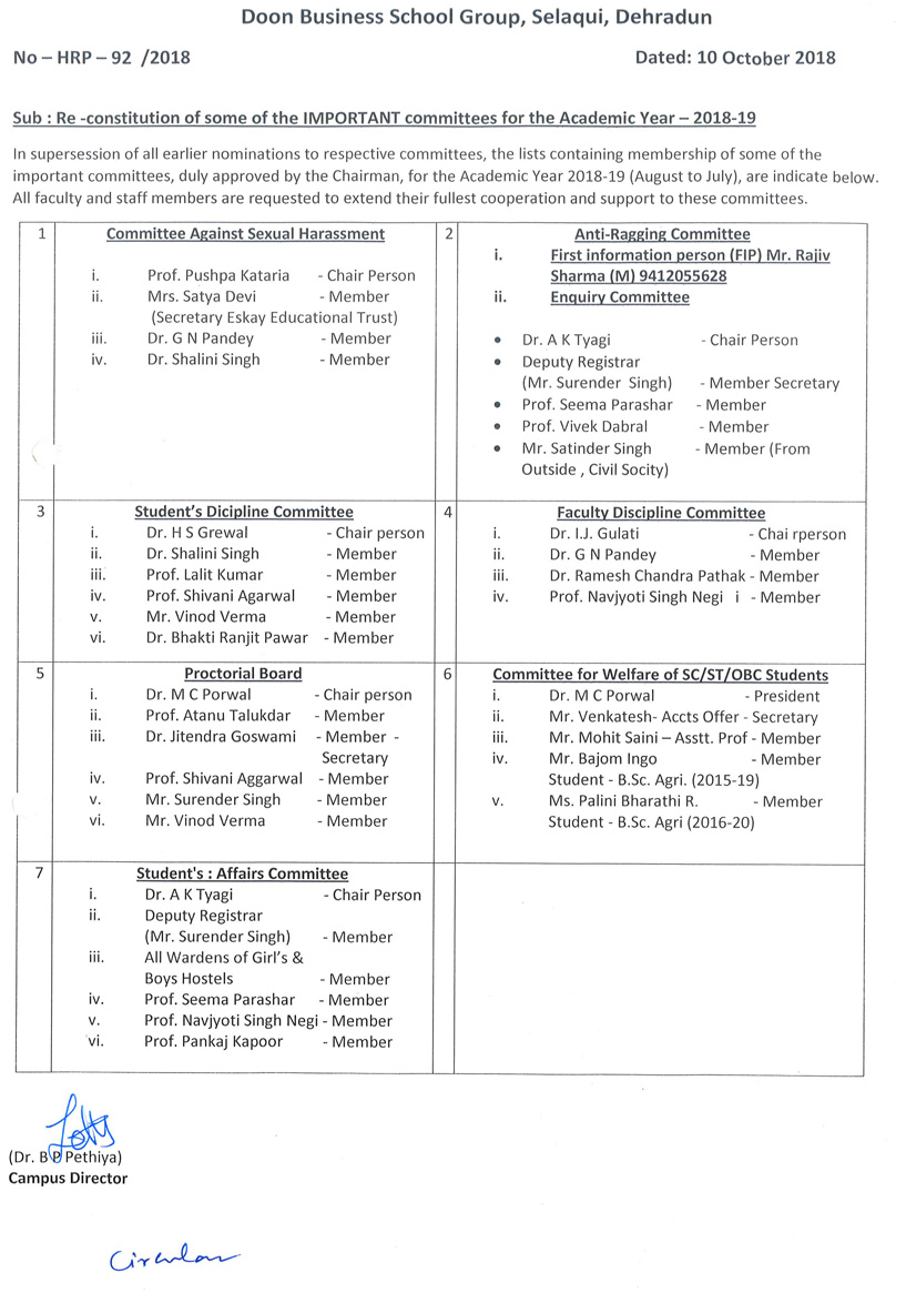 Constitution of Committees